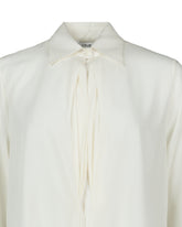 Regular fit shirt with sailor collar in white stretch silk - White | Giemme BrandsCorporate