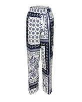 Regular-Fit-Hose aus Twill aus reiner Seide mit exklusivem Blumenprint in Blau - Caliban Damen - New in | Giemme BrandsCorporate