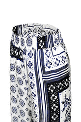 Regular-Fit-Hose aus Twill aus reiner Seide mit exklusivem Blumenprint in Blau - Blau | Giemme BrandsCorporate