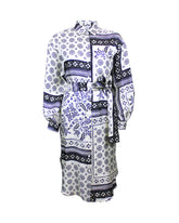Chemisier-Regular-Fit-Kleid aus reiner Seide mit exklusivem Blumenprint in Blau - Caliban Damen - New in | Giemme BrandsCorporate
