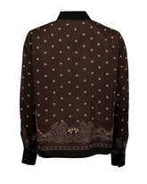 Boxy fit shirt in viscose and silk with exclusive brown foulard print - Brown | Giemme BrandsCorporate