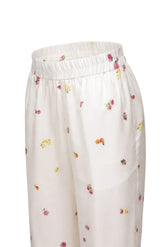 Pantaloni regular fit in pura seta con esclusiva stampa sui toni del verde - Verde | Giemme BrandsCorporate