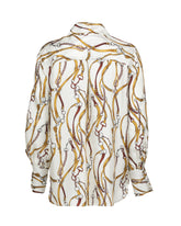 Camicia regular fit con sciarpa in pura seta con esclusiva stampa sui toni del beige - Beige | Giemme BrandsCorporate