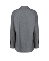 Over fit shirt jacket with pockets and belt in grey wool - Grey | Giemme BrandsCorporate