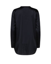 Regular fit top in garment dyed black stretch silk - Black | Giemme BrandsCorporate