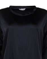 Regular fit top in garment dyed black stretch silk - Black | Giemme BrandsCorporate