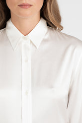 Camicia in seta stretch tinta in capo bianca - Caliban Donna | Giemme BrandsCorporate