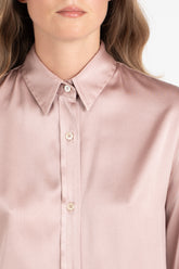 Camicia in seta stretch tinta in capo rosa - Rosa | Giemme BrandsCorporate