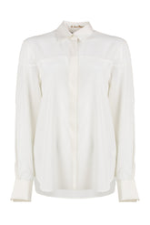 Camicia sartoriale in seta elasticizzata bianca con accessori in metallo - Donna | Giemme BrandsCorporate