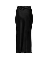 Gonna midi regular fit in raso di seta elasticizzata nera - Nero | Giemme BrandsCorporate