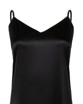 Regular fit dress in black stretch silk - Black | Giemme BrandsCorporate