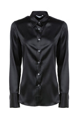 Camicia in raso di seta stretch nera - Caliban Donna | Giemme BrandsCorporate