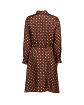 Abito regular fit in pura seta marrone con esclusiva stampa a pois color panna - Marrone | Giemme BrandsCorporate