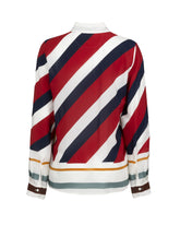 Camicia boxy fit in pura seta con esclusiva stampa geometrica sui toni del bordeaux - Bordeaux | Giemme BrandsCorporate