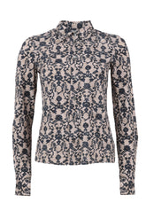 Camicia in tessuto high performance Skinlike in esclusiva stampa sui toni del beige e blu - Donna | Giemme BrandsCorporate