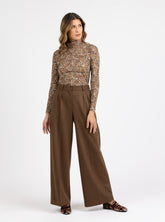 Dolcevita in tessuto high performance Skinlike in esclusiva stampa sui toni del beige - Donna | Giemme BrandsCorporate