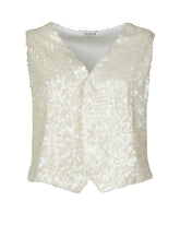 Regular fit vest in white sequins - Caliban | Giemme BrandsCorporate