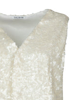 Regular fit vest in white sequins - White | Giemme BrandsCorporate