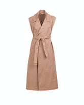 Giacca abito smanicata, over fit in cotone elasticizzato con tintura minerale rosa antico - Abiti | Giemme BrandsCorporate