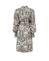 Regular fit long dress in pure silk with exclusive black pattern - Black | Giemme BrandsCorporate