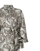 Regular fit long dress in pure silk with exclusive black pattern - Black | Giemme BrandsCorporate