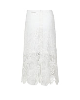Regular fit pencil skirt in white macramé lace - White | Giemme BrandsCorporate