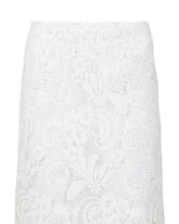 Regular fit pencil skirt in white macramé lace - White | Giemme BrandsCorporate