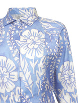 Regular fit shirt dress in stretch cotton with an exclusive light blue print - Light blue | Giemme BrandsCorporate
