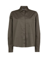Boxy fit shirt in green stretch cotton - Caliban | Giemme BrandsCorporate
