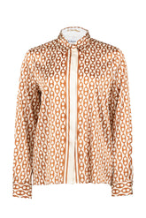 Beige exclusive pattern stretch silk tailored shirt - New In Le Sarte Pettegole | Giemme BrandsCorporate