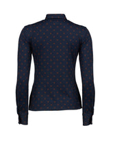 Camicia slim fit in tessuto high performance Skinlike blu con esclusiva fantasia a pois marroni - Camicie | Giemme BrandsCorporate