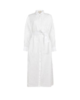 Oversized kimono dress with a waist belt in exclusive white textured technical fabric - Woman Dresses | Giemme BrandsCorporate