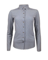 Camicia regular fit in tessuto high performance Skinlike con esclusiva fantasia geometrica sui toni dell'azzurro - Camicie | Giemme BrandsCorporate