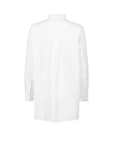 Over-Fit-Hemd mit Polokragen und aufgesetzter Tasche aus reiner weißer Sangallo-Baumwolle - Damen Last Chance | Giemme BrandsCorporate