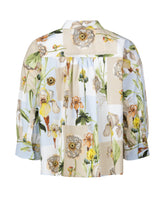 Camicia boxy fit in puro cotone con esclusiva fantasia floreale beige - Caliban donna - New in | Giemme BrandsCorporate