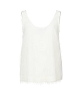 Regular-fit crew-neck top in pure white viscose with appliqués - Total look woman | Giemme BrandsCorporate