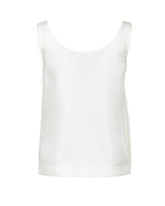 Regular-fit crew-neck top in pure white viscose with appliqués - Total look woman | Giemme BrandsCorporate