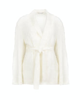 Regular fit lined jacket in pure white viscose with appliqué details - Total look woman | Giemme BrandsCorporate
