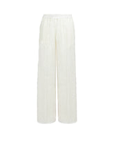 Regular-fit wide-leg pants in pure white viscose with appliqués - Total look woman | Giemme BrandsCorporate