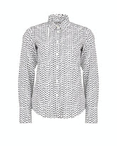 Hemd aus Baumwolle mit Stretch und exklusivem Druck in Weiß und Blau - Damen Last Chance | Giemme BrandsCorporate