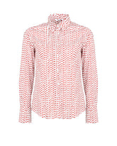 Slim-Fit Hemd aus elastischer Baumwolle mit exklusivem weißen und roten Druck - Damen Last Chance | Giemme BrandsCorporate