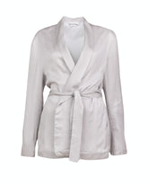 Gefütterte Regular-Fit-Jacke aus reiner Viskose in Perlgrau - Damen Last Chance | Giemme BrandsCorporate