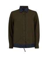 Regular fit shirt in green stretch viscose - Caliban | Giemme BrandsCorporate