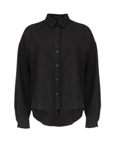 Camicia over fit con collo a vela in viscosa elasticizzata nera - Camicie | Giemme BrandsCorporate