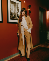 Regular fit pants in beige stretch viscose - Woman collection | Giemme BrandsCorporate