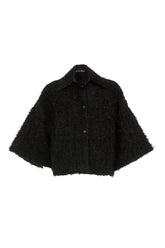 Black bouclé wool reversible cape - New In Le Sarte Pettegole | Giemme BrandsCorporate