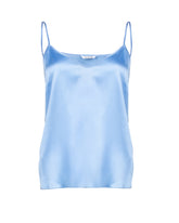 Regular Fit Top aus exklusiver Stretch-Seide in Blau - Caliban Damen | Giemme BrandsCorporate