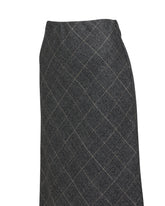 Gonna midi regular fit in lana vergine a quadri grigi - Grigio | Giemme BrandsCorporate