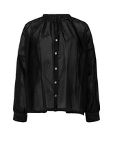Camicia over fit con collo coreana in lyocell nero con applicazioni floreali - Caliban donna - New in | Giemme BrandsCorporate