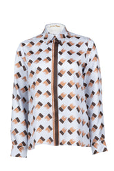 Brown exclusive pattern pure silk twill tailored shirt - New In Le Sarte Pettegole | Giemme BrandsCorporate